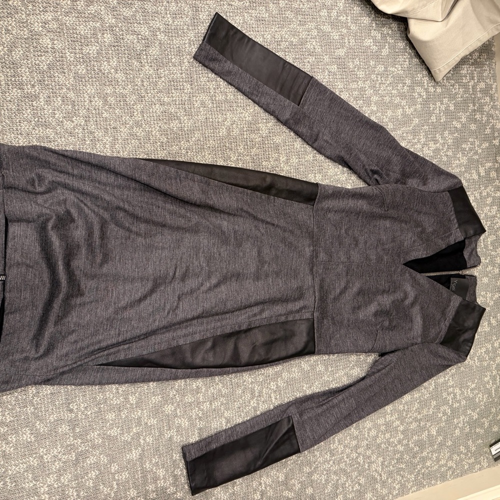 Yigal Azrouel Charcoal and Black Zipper Detail Dress